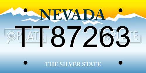TT87263 Nevada License Plate