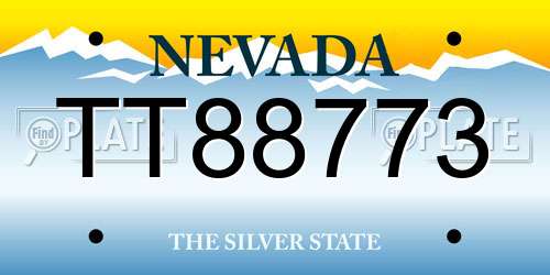 TT88773 Nevada License Plate