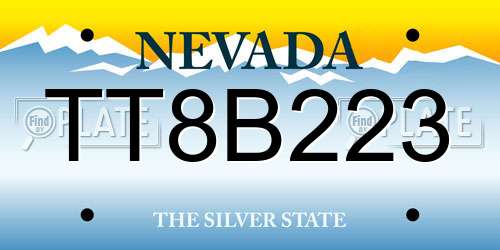 TT8B223 Nevada License Plate