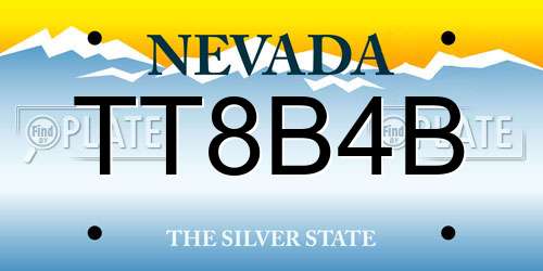 TT8B4B Nevada License Plate