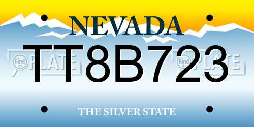 TT8B723 Nevada License Plate
