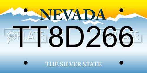 TT8D266 Nevada License Plate