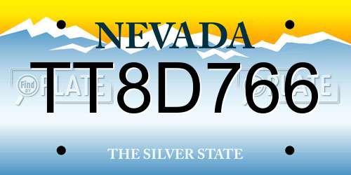 TT8D766 Nevada License Plate