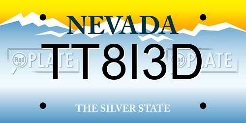 TT8I3D Nevada License Plate
