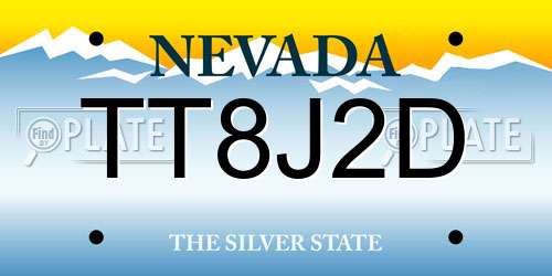 TT8J2D Nevada License Plate