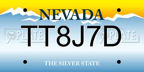 TT8J7D Nevada License Plate
