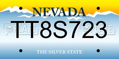 TT8S723 Nevada License Plate