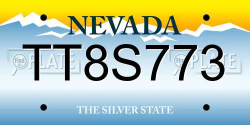 TT8S773 Nevada License Plate