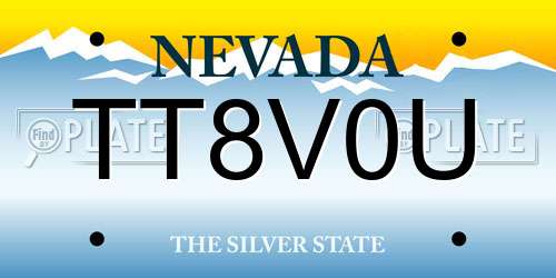 TT8V0U Nevada License Plate