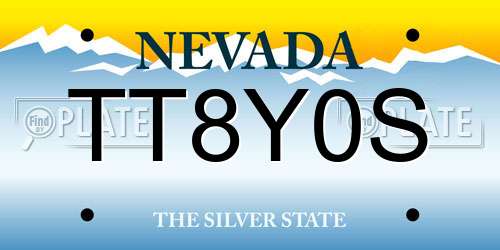 TT8Y0S Nevada License Plate