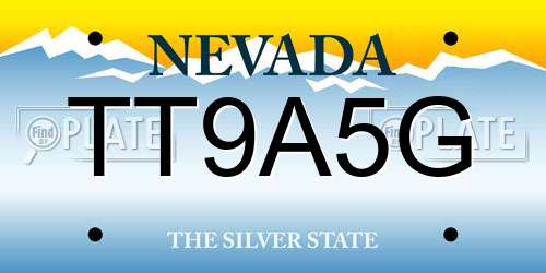 TT9A5G Nevada License Plate
