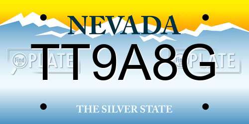 TT9A8G Nevada License Plate