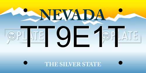 TT9E1T Nevada License Plate