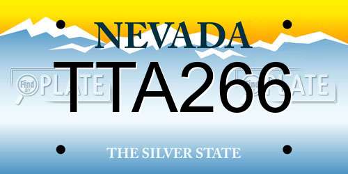 TTA266 Nevada License Plate