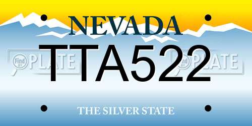 TTA522 Nevada License Plate