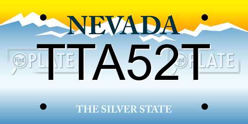 TTA52T Nevada License Plate