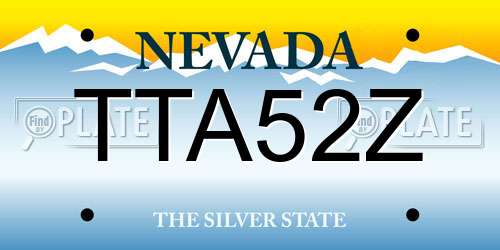 TTA52Z Nevada License Plate