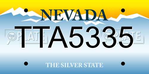 TTA5335 Nevada License Plate