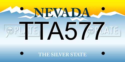 TTA577 Nevada License Plate