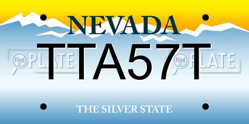 TTA57T Nevada License Plate
