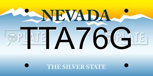 TTA76G Nevada License Plate