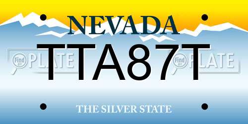 TTA87T Nevada License Plate