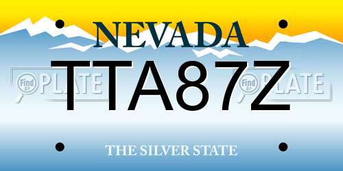 TTA87Z Nevada License Plate