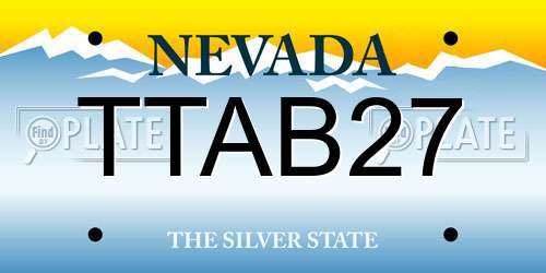 TTAB27 Nevada License Plate