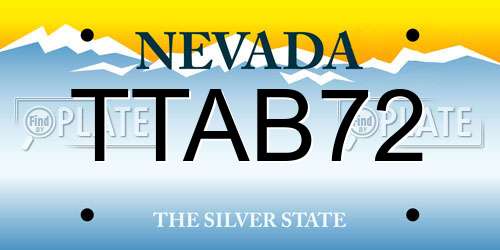 TTAB72 Nevada License Plate