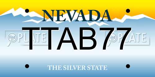 TTAB77 Nevada License Plate