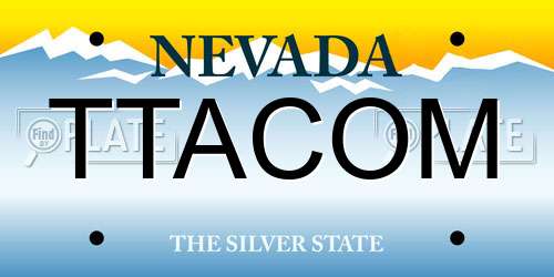 TTACOM Nevada License Plate