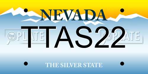 TTAS22 Nevada License Plate