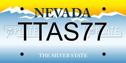TTAS77 Nevada License Plate