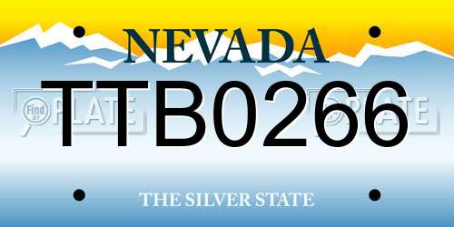 TTB0266 Nevada License Plate