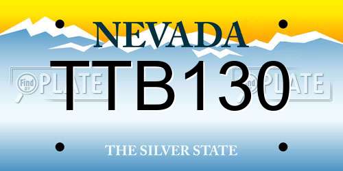 TTB130 Nevada License Plate