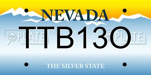 TTB13O Nevada License Plate
