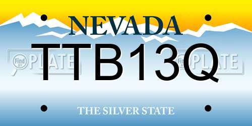 TTB13Q Nevada License Plate