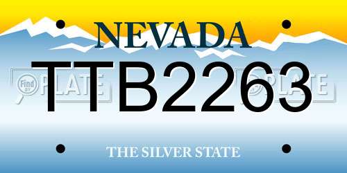 TTB2263 Nevada License Plate