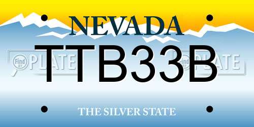 TTB33B Nevada License Plate
