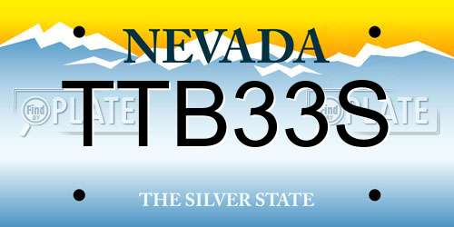 TTB33S Nevada License Plate