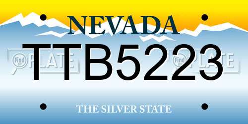 TTB5223 Nevada License Plate