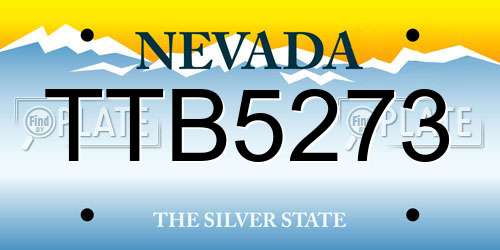 TTB5273 Nevada License Plate
