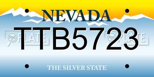 TTB5723 Nevada License Plate