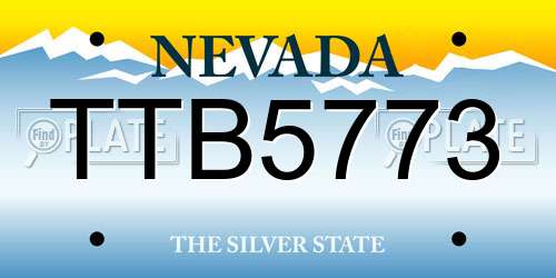 TTB5773 Nevada License Plate