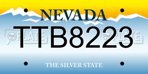 TTB8223 Nevada License Plate