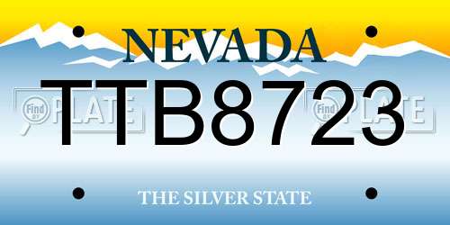 TTB8723 Nevada License Plate