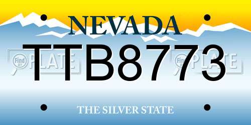 TTB8773 Nevada License Plate