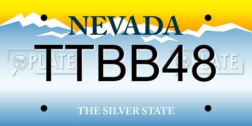 TTBB48 Nevada License Plate