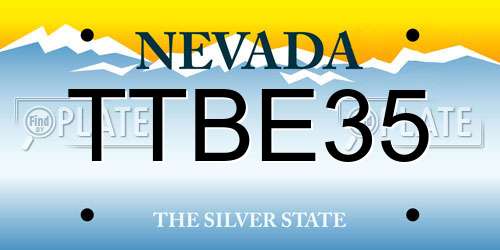 TTBE35 Nevada License Plate