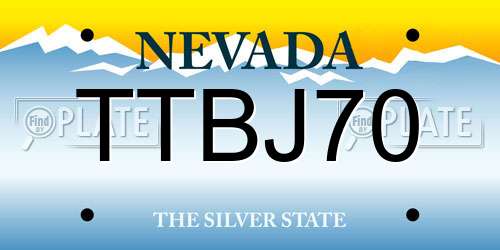 TTBJ70 Nevada License Plate
